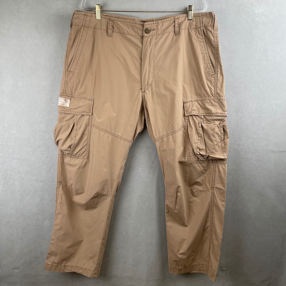 VTG Polo Jeans Co Ralph Lauren Men Cargo Pants Tan Khaki 40x30 Cotton Safari Y2K